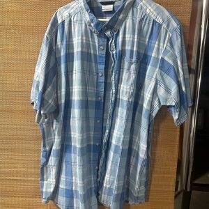 Columbia Light Blue Plaid Casual Shirt